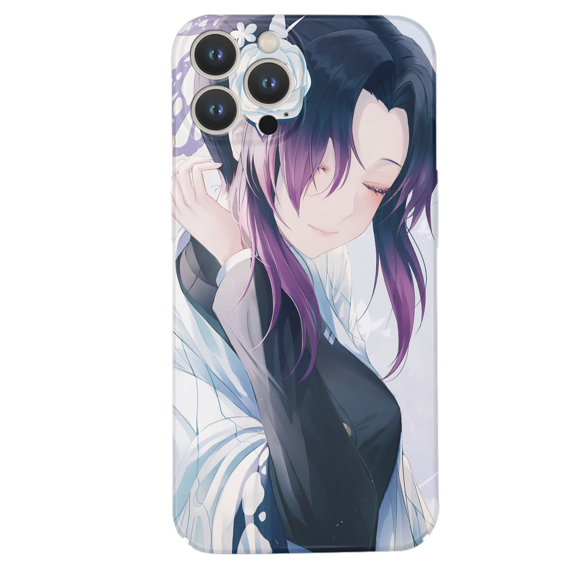 （画像用） 鬼滅の刃（きめつのやいば）蟲柱-胡蝶 しのぶ／こちょう しのぶ Kochou Shinobu 【iPhone 14シリーズ対応】ハードケース